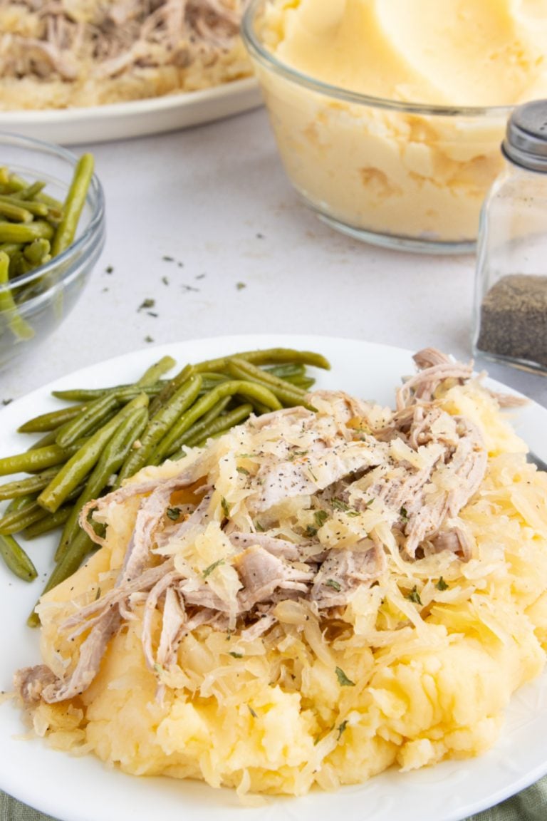 Classic Pork Loin and Sauerkraut on a plate
