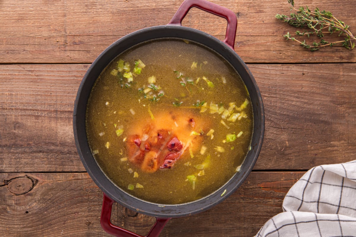 broth added to pot