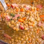 Ham and Lentil Soup in a pot
