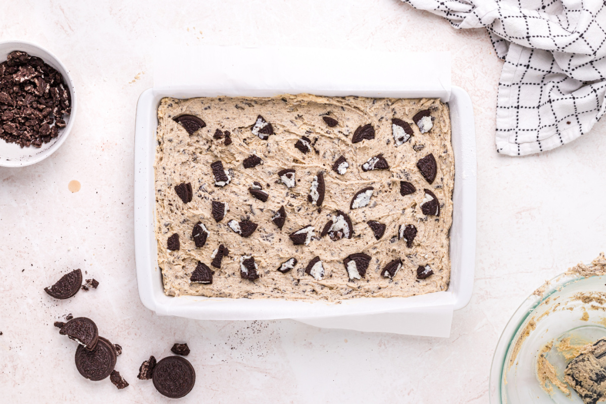 broken cookie pieces place on top