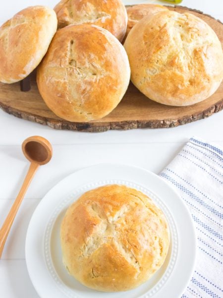 Homemade Bread Bowls on a plater