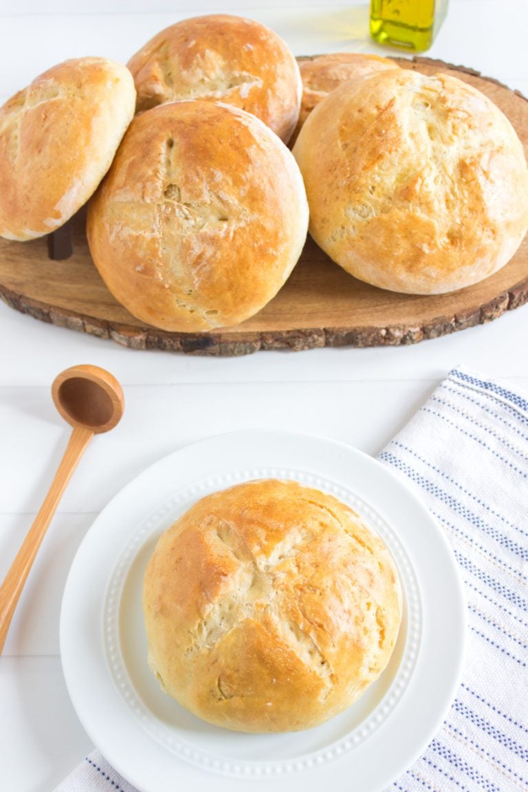 Homemade Bread Bowls on a plater