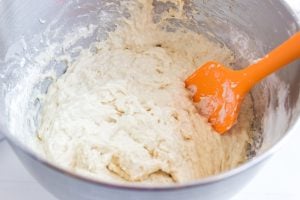 dough in mixing bowl