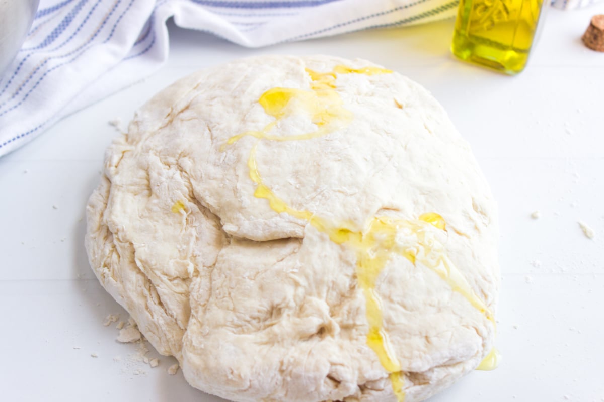 dough ball with some oil on top