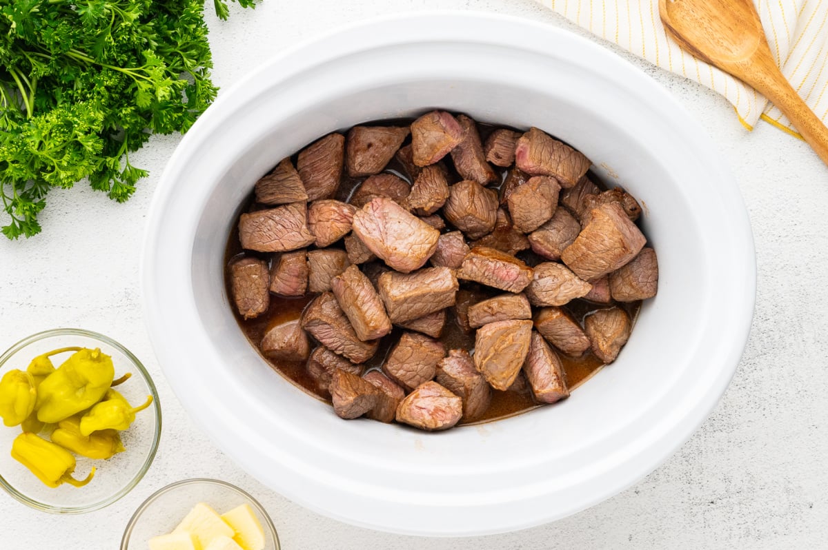 beef bites in the slow cooker