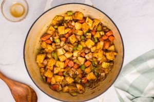 balsamic vinegar added to pan