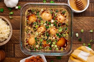 Marinated Soy Eggs in a container