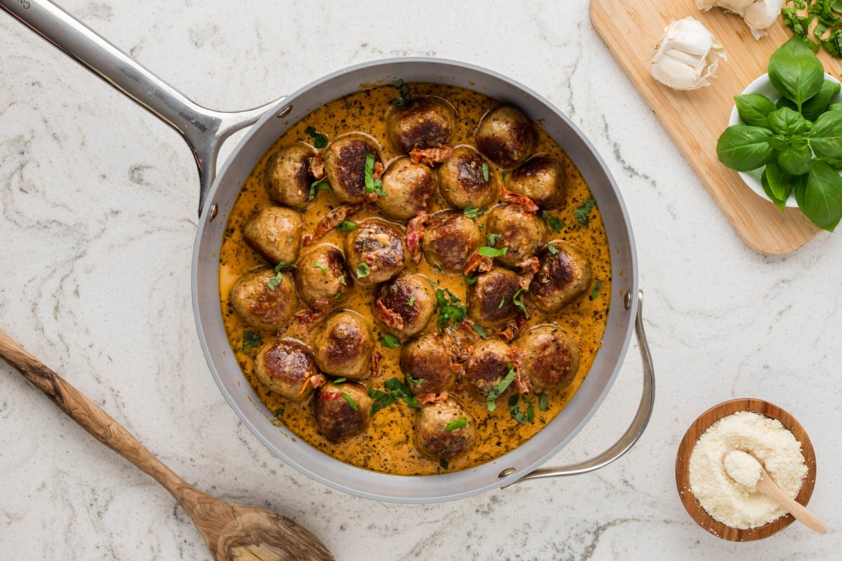 meatballs garnished with parsley