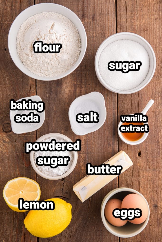 ingredient for soft and chewy lemon cookies