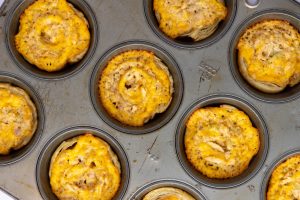 baked tuna melt bites in muffin tin