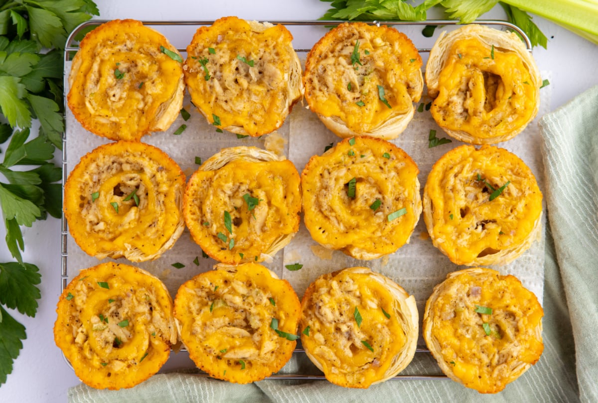 Tuna Melt Bites on rack