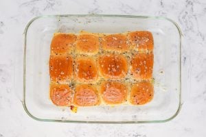 slider in a baking pan