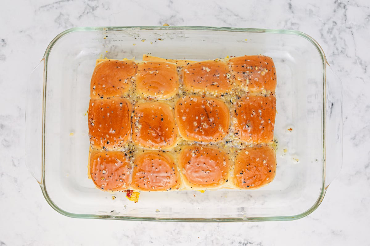 slider in a baking pan