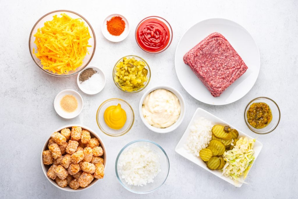Ingredients Big Mac Tater Tot Casserole