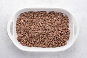 ground beef in a casserole dish