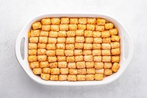 tater tots on top of casserole