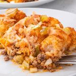 Big Mac Tater Tot Casserole on a plate