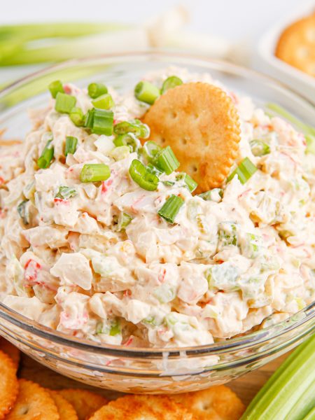 Easy Cold Crab Dip in a bowl
