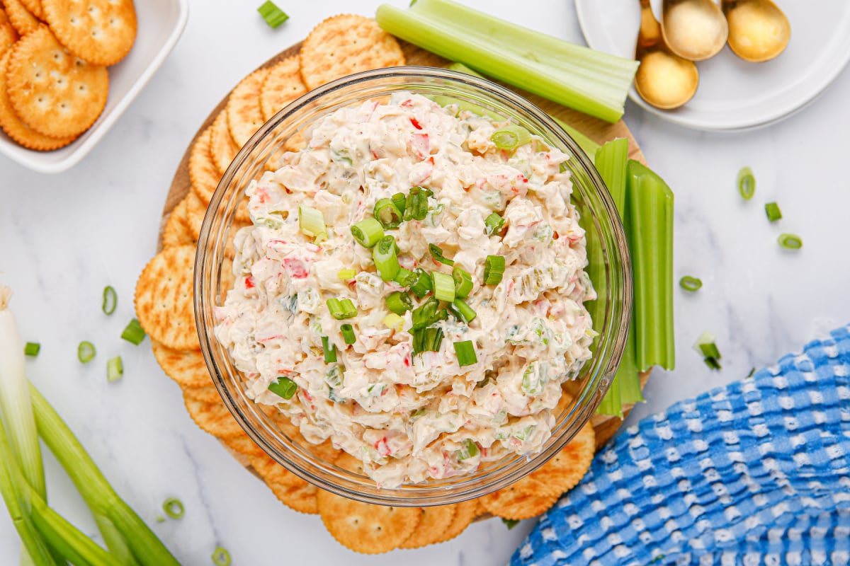 Easy Cold Crab Dip in a bowl