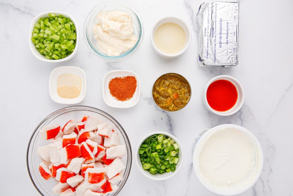 Ingredients for Easy Cold Crab Dip