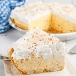 Piece of Homemade Coconut Cream Pie on plate