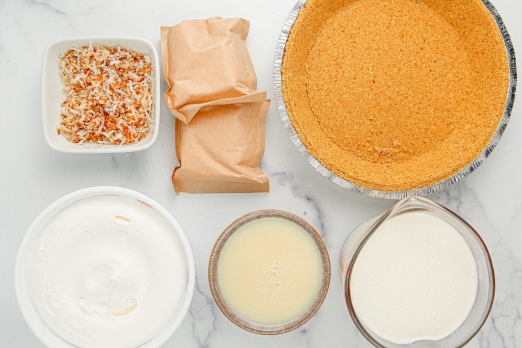 ingredients for Homemade Coconut Cream Pie
