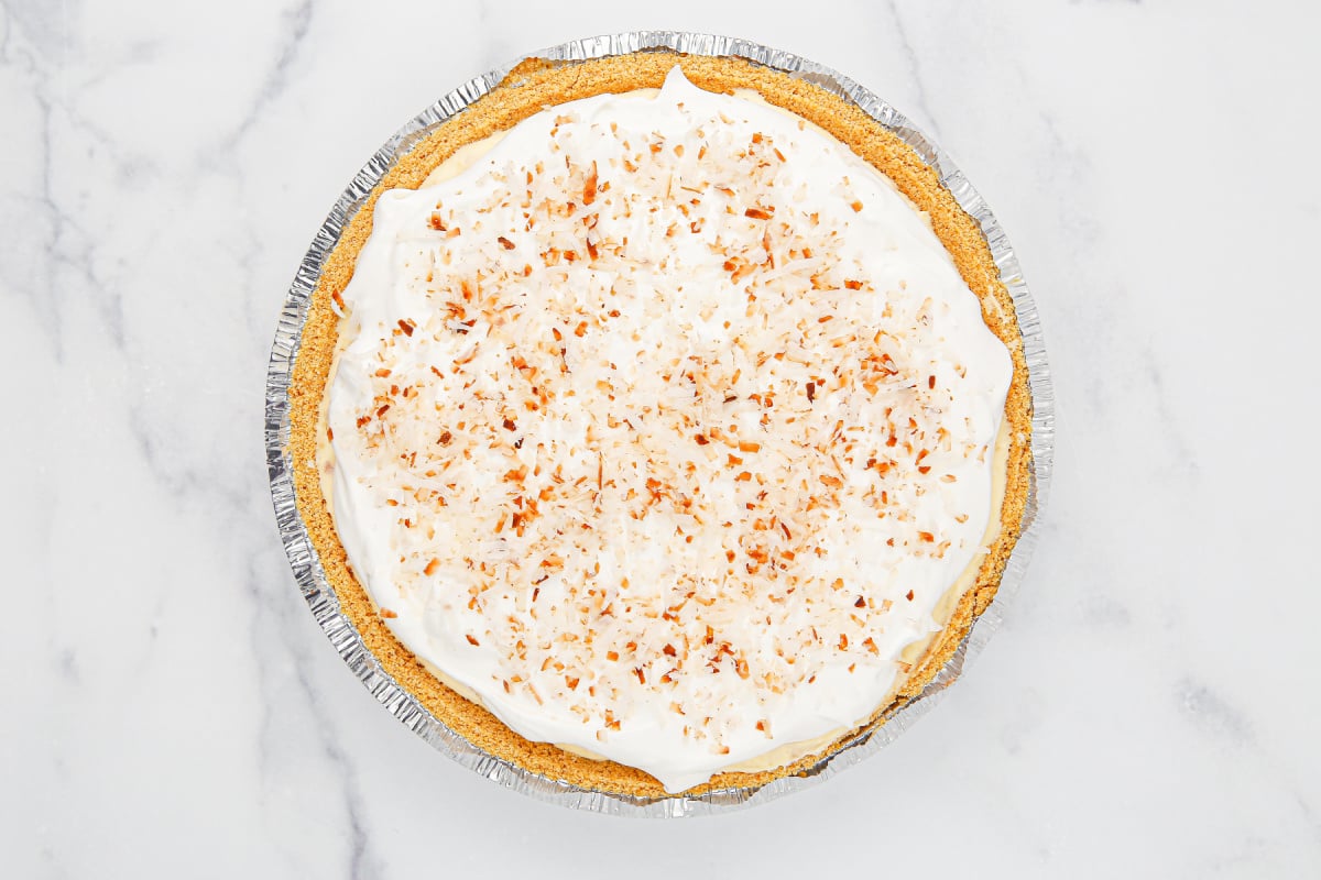 whipped cream and toasted coconut added to top
