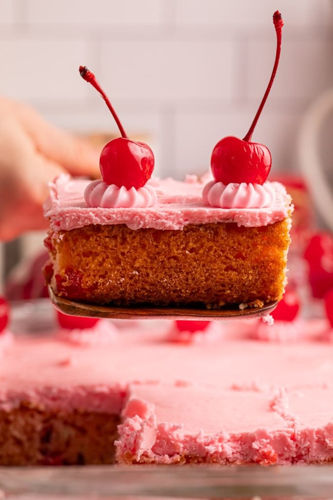 Moist cherry chip cake
