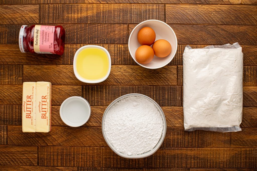 Moist cherry chip cake ingredients