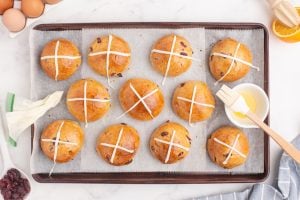 cross icing added to top