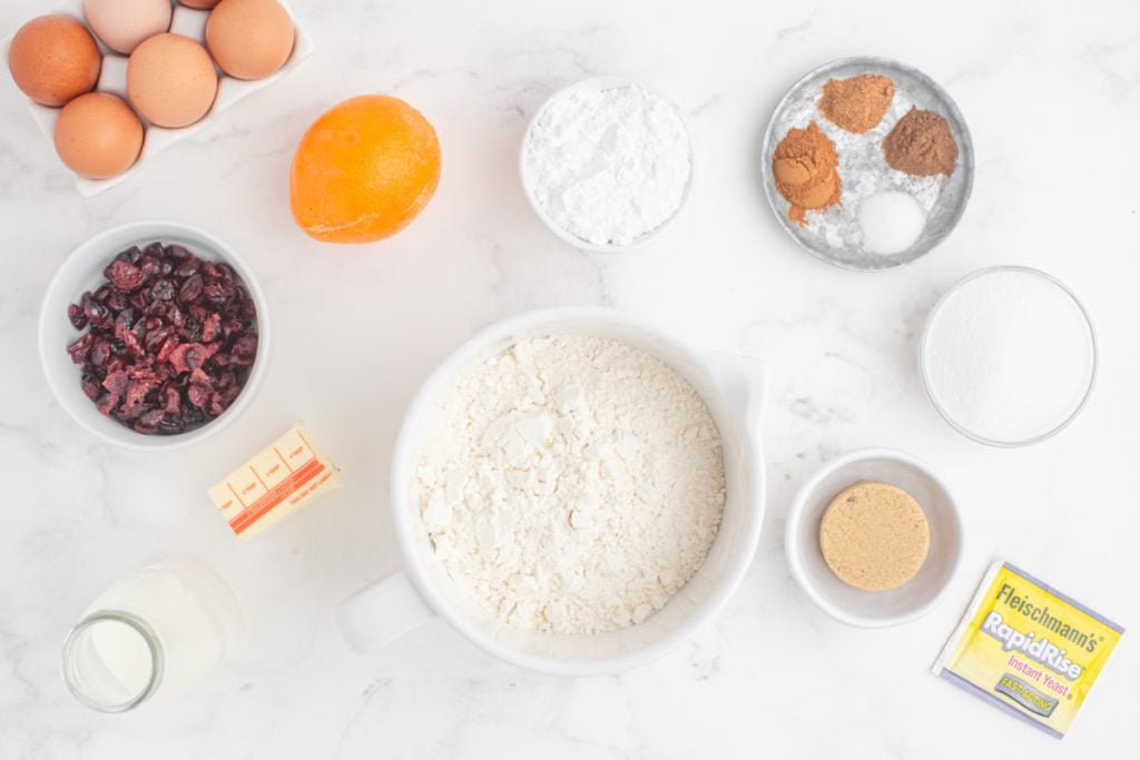 ingredients for hot cross buns