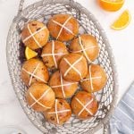 hot cross buns in a basket