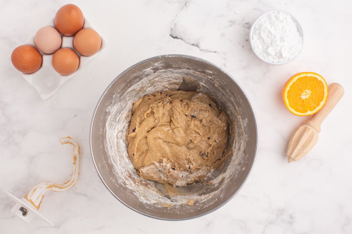dough in floured bowl