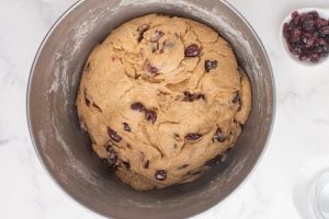dough rising in a bowl