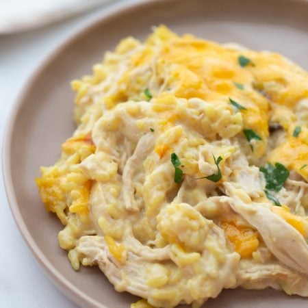 Cheesy Chicken Casserole on a plate