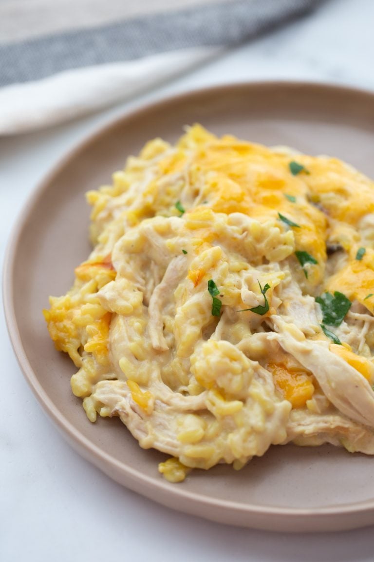 Cheesy Chicken Casserole on a plate