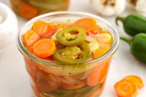 Taqueria-Style Pickled Jalapenos and Carrots in a jar