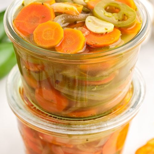 2 cans of Taqueria style pickled jalapeno and carrots
