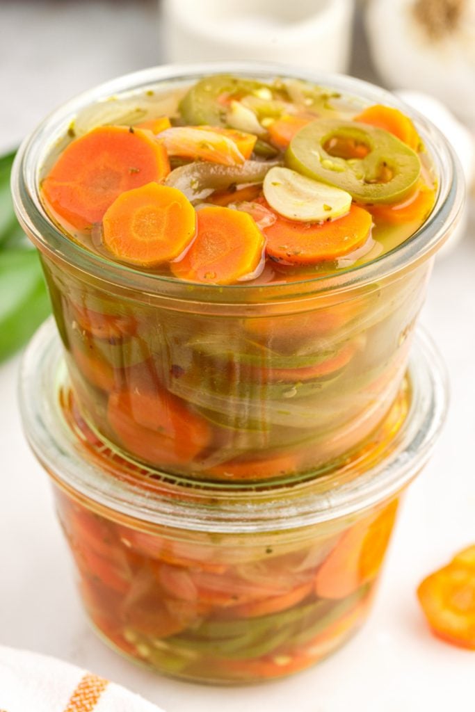 2 cans of Taqueria style pickled jalapeno and carrots