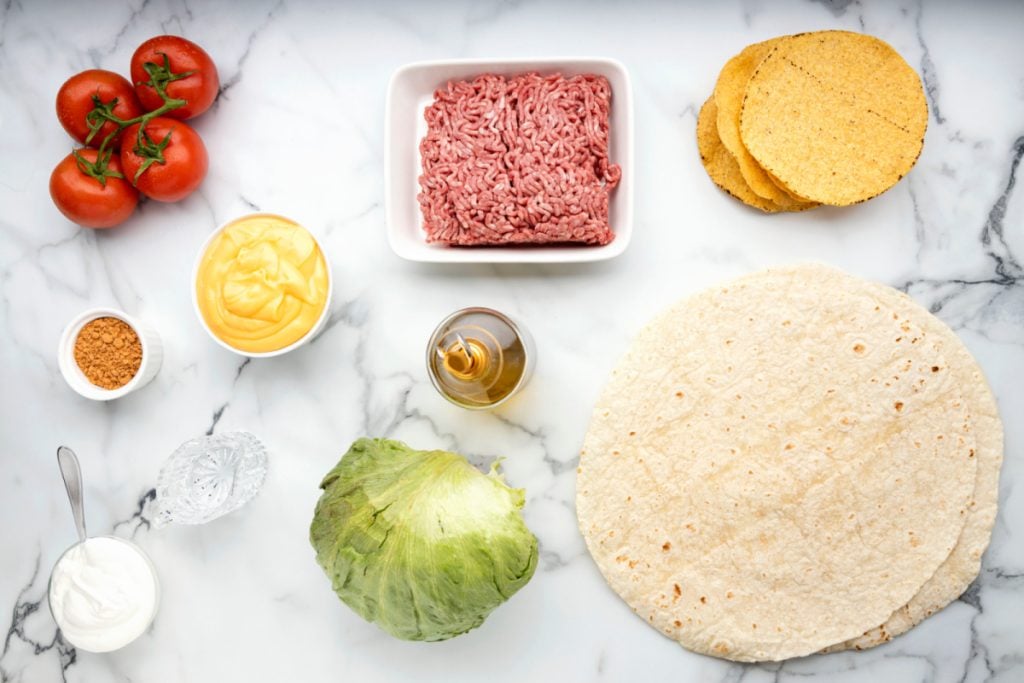 Mimicking the ingredients of Crunchwrap Supreme recipe
