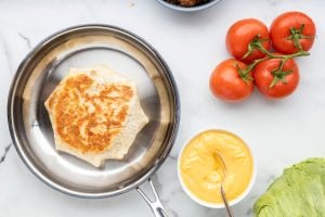Copycat Crunchwrap Supreme in a pan
