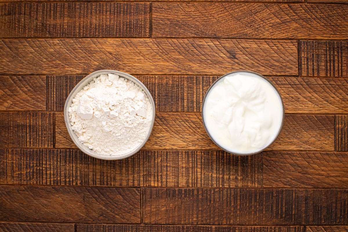 Dough and flour