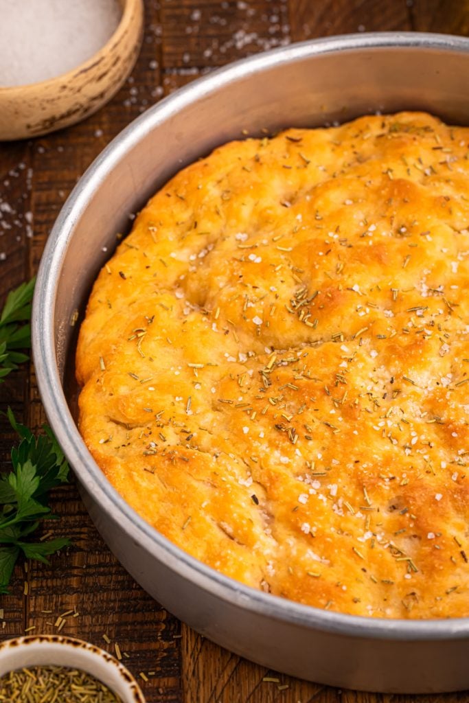 Two ingredients dough protein bread in the pot