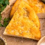 Slices of Two Ingredient Dough Focaccia Protein Bread