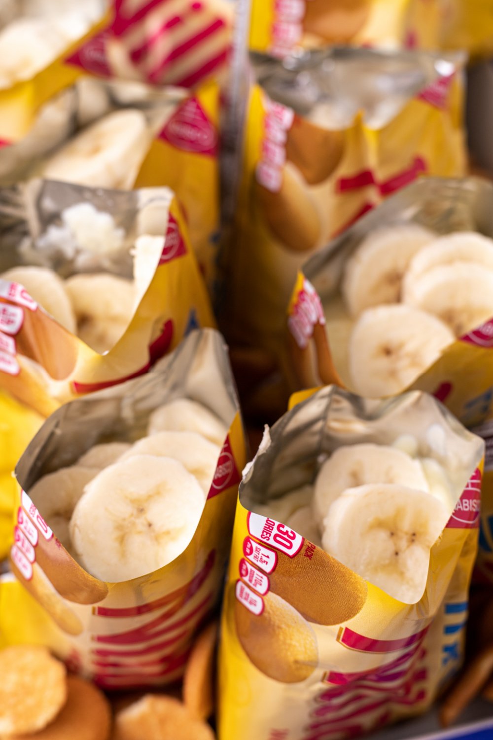 banana slices added to bag