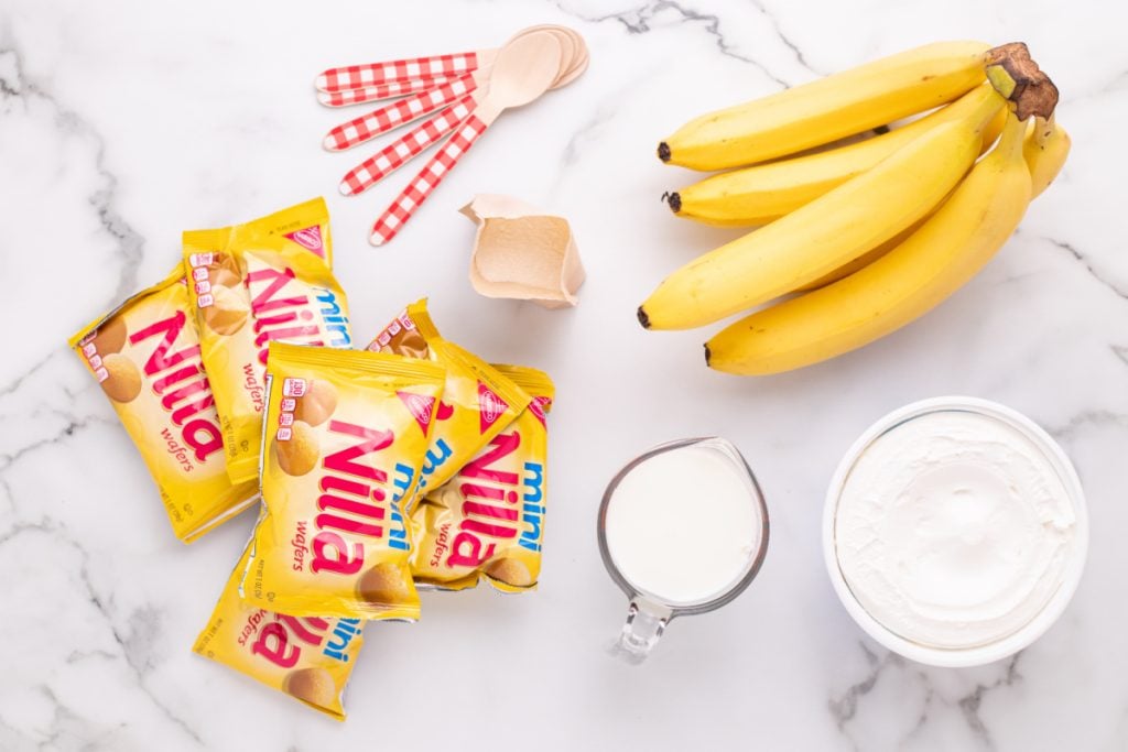 ingredients for Walking Banana Pudding Dessert