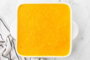 pineapple layer added to pan