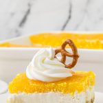 Pineapple Pretzel Salad Dessert on a plate