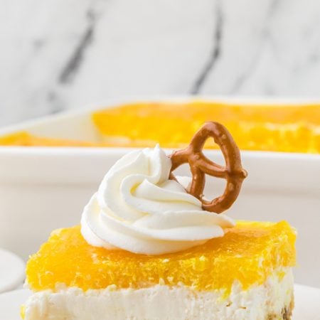 Pineapple Pretzel Salad Dessert on a plate