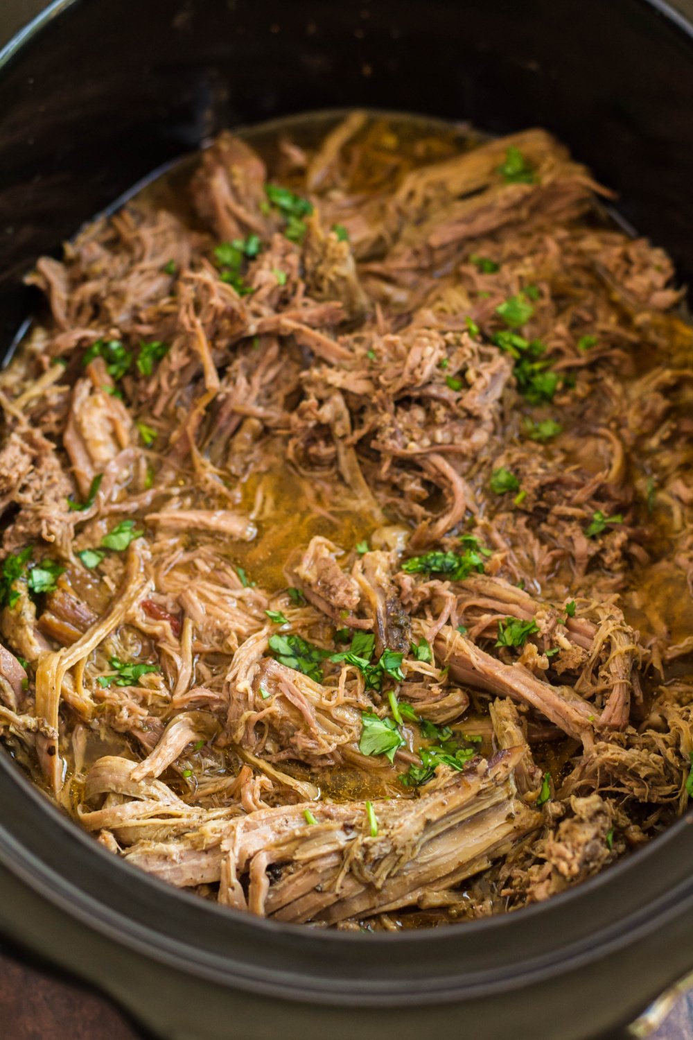 Slow Cooker Barbacoa Beef in slow cooker